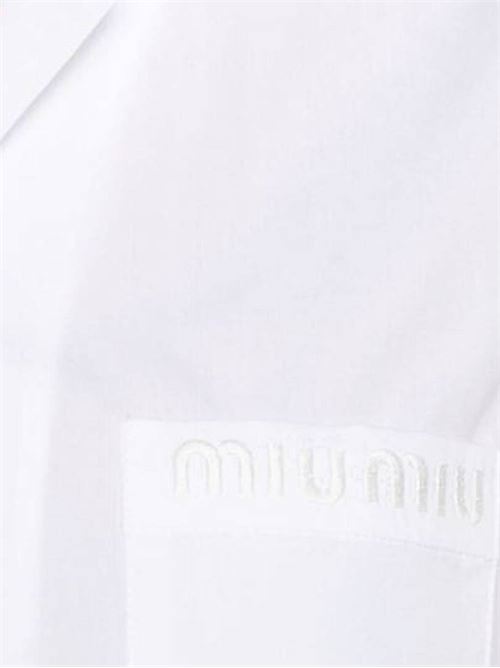 White cotton poplin texture shirt MIU MIU | MK1888S-OOO15ULF0009